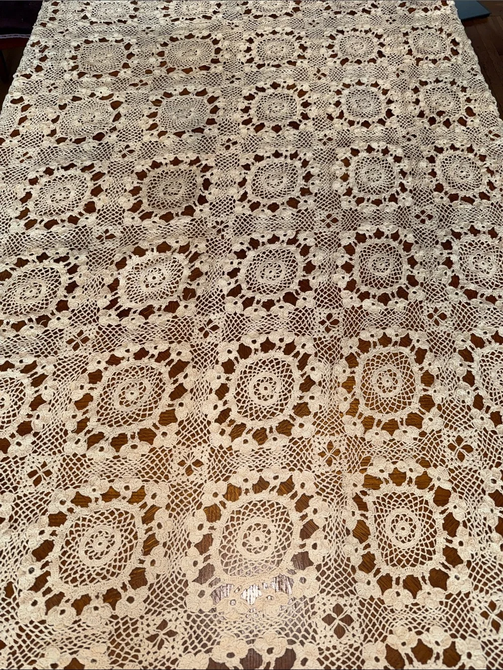 Antique lace tablecloth